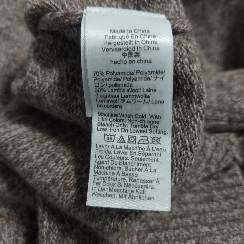 Men's GAP Brown Textured Lamb's Wool Blend Crewneck Sweater XXL - NWOT